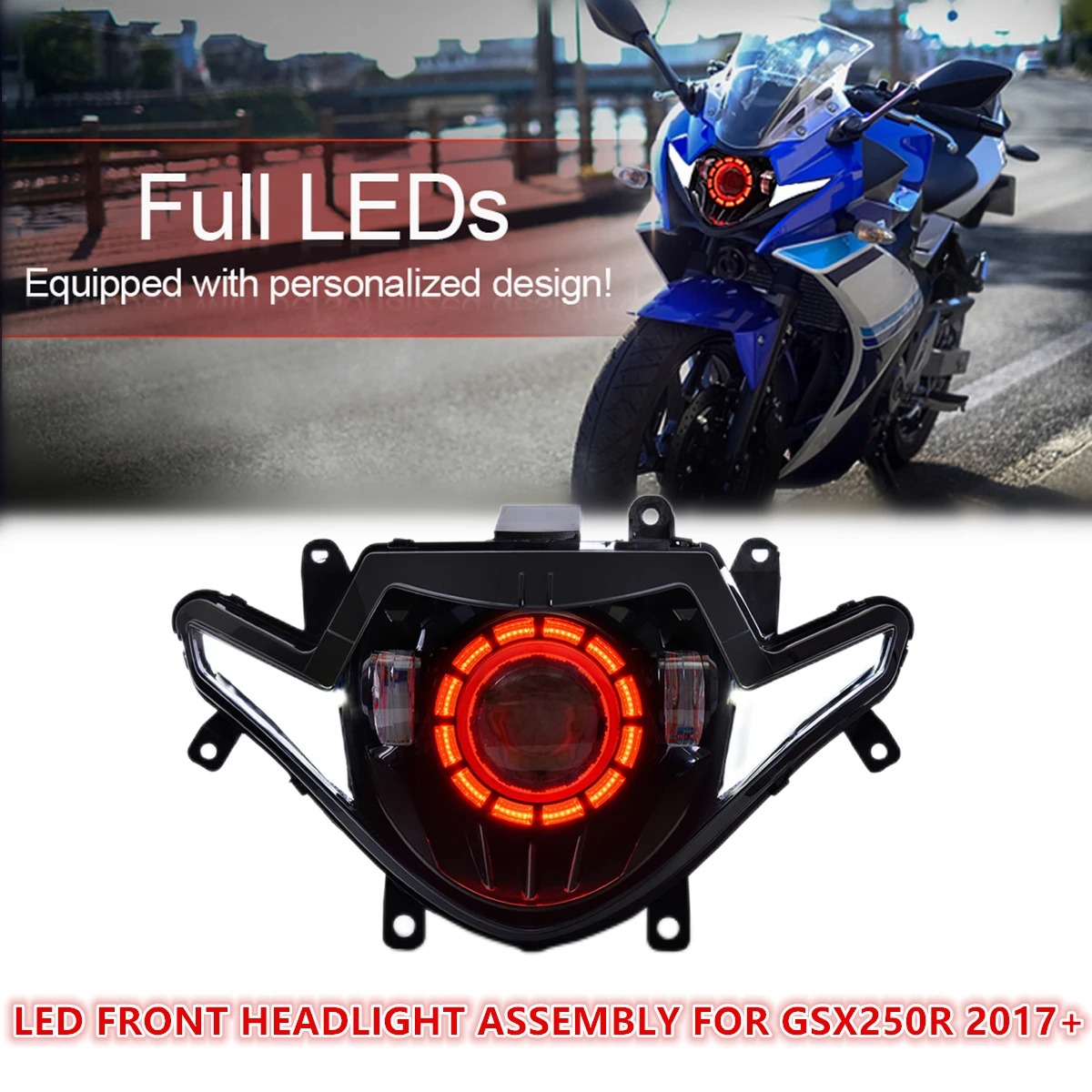 KT-Full-LED-Headlight-Assembly-for-Suzuki-GSX250R-2017-Motorcycle-Replace-Headlamp-Lighting-Lamp-Clear-Hi.webp KT Full LED Headlight Assembly for Suzuki GSX250R 2017 Motorcycle Replace Headlamp Lighting Lamp Clear Hi-Low Beam Front Moto - Image 1